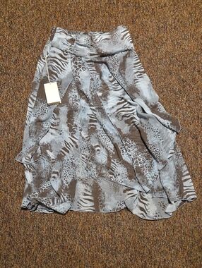 Zebra Print Long Skirt NWT Womens Small